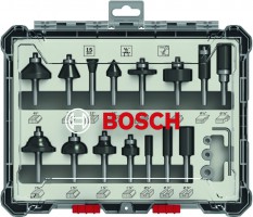 Bosch 2607017473 Bosch 1/4\" Shank Mixed Router Bit Set 15pc £71.99